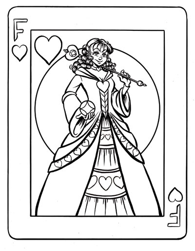 queen of hearts coloring pages - photo #17